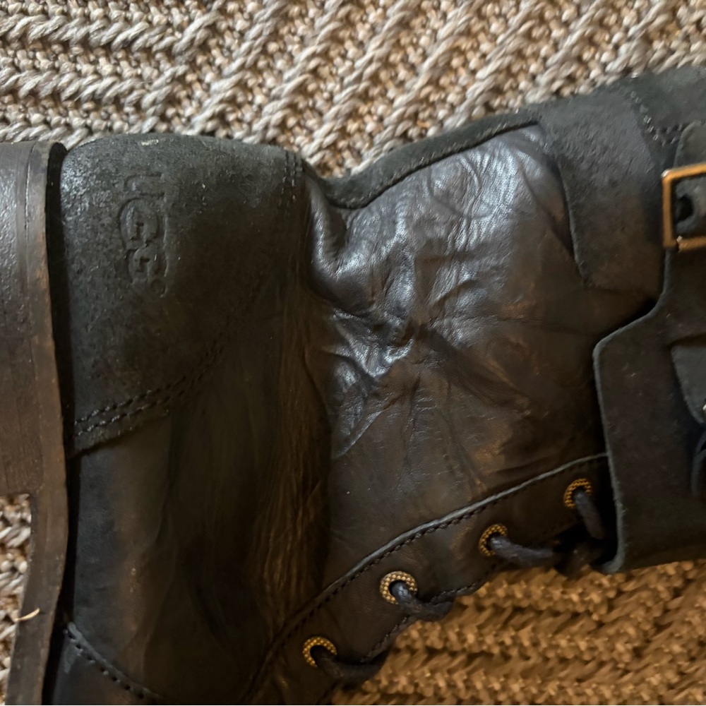 UGG Black Leather Boots - Picture 6 of 8